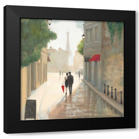 Paris Romance I Black Modern Wood Framed Art Print with Double Matting by Fabiano, Marco