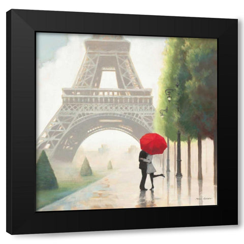 Paris Romance II Black Modern Wood Framed Art Print with Double Matting by Fabiano, Marco