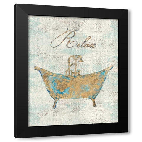 Relax Black Modern Wood Framed Art Print with Double Matting by Mousseau, Studio
