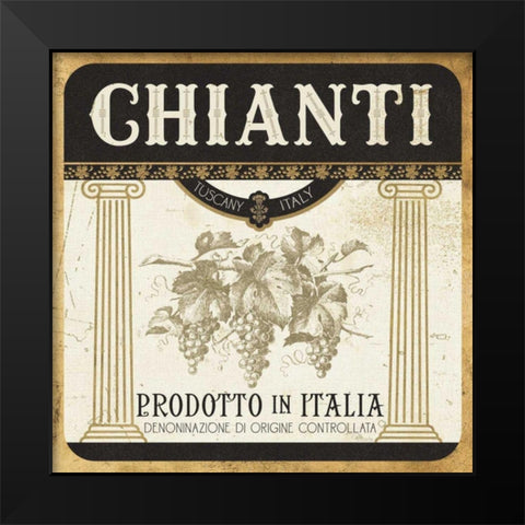 Wine Labels III Black Modern Wood Framed Art Print by Pela Studio