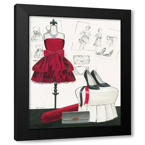 Dress Fitting II Black Modern Wood Framed Art Print with Double Matting by Fabiano, Marco