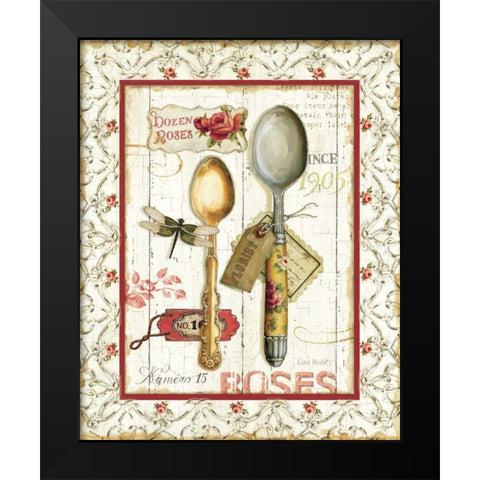 Rose Garden Utensils II Red Black Modern Wood Framed Art Print by Audit, Lisa