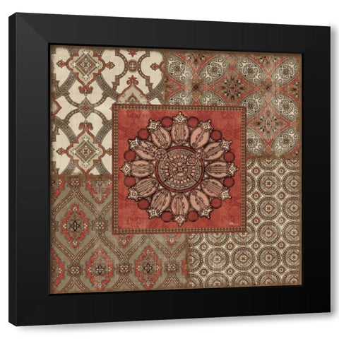Venetian Patchwork IV Black Modern Wood Framed Art Print with Double Matting by Pela Studio