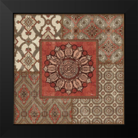Venetian Patchwork IV Black Modern Wood Framed Art Print by Pela Studio