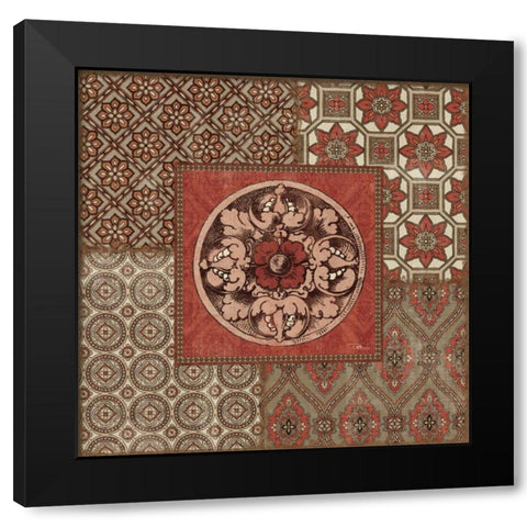 Venetian Patchwork V Black Modern Wood Framed Art Print with Double Matting by Pela Studio