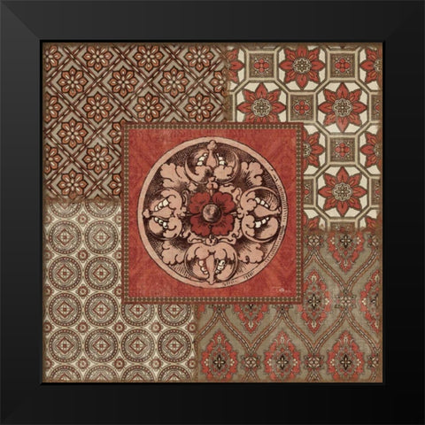 Venetian Patchwork V Black Modern Wood Framed Art Print by Pela Studio