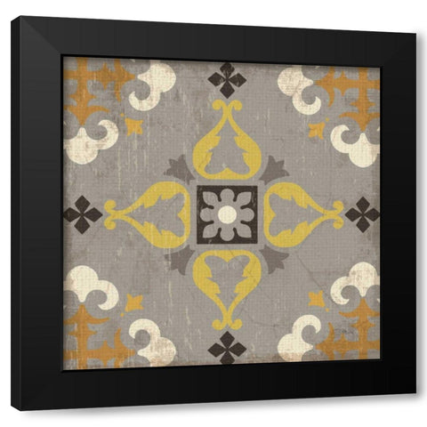 Golden Glow Square VIII Black Modern Wood Framed Art Print by Pela Studio