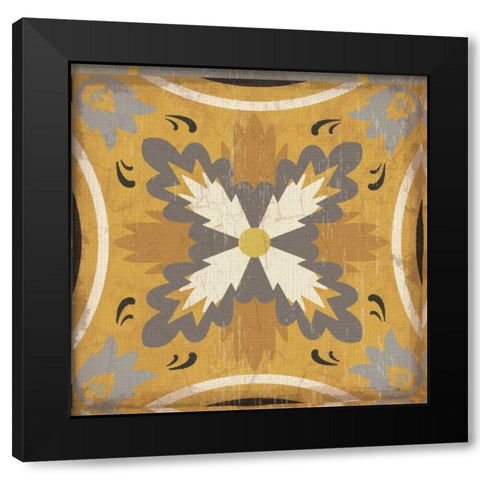 Golden Glow Square XVIII Black Modern Wood Framed Art Print by Pela Studio