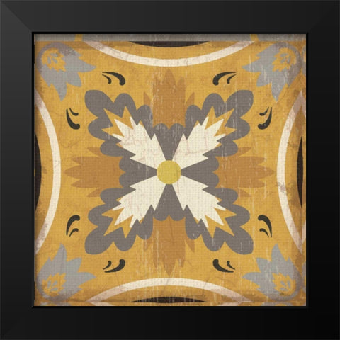 Golden Glow Square XVIII Black Modern Wood Framed Art Print by Pela Studio