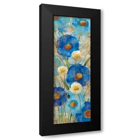 Sunkissed Blue and White Flowers II Black Modern Wood Framed Art Print by Vassileva, Silvia