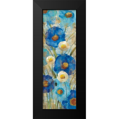 Sunkissed Blue and White Flowers II Black Modern Wood Framed Art Print by Vassileva, Silvia