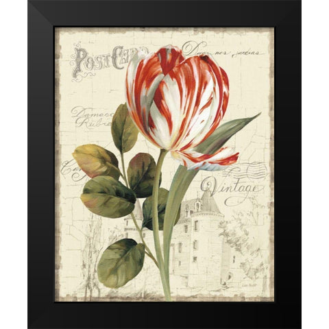 Garden View II - Red Tulip Black Modern Wood Framed Art Print by Audit, Lisa