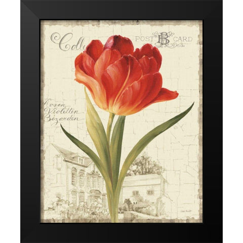 Garden View III - Red Tulip Black Modern Wood Framed Art Print by Audit, Lisa