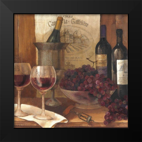Vintage Wine  Crop Black Modern Wood Framed Art Print by Hristova, Albena