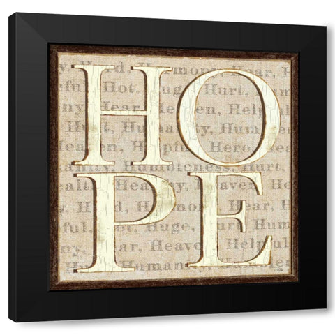 H is for Hope Black Modern Wood Framed Art Print by Pela