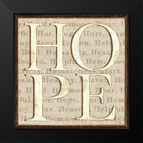 H is for Hope Black Modern Wood Framed Art Print by Pela