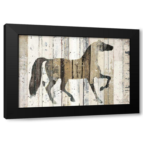 Dark Horse Black Modern Wood Framed Art Print by Mullan, Michael