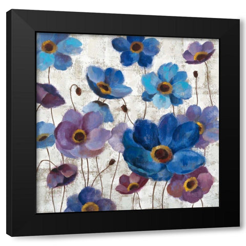Bold Anemones I Black Modern Wood Framed Art Print by Vassileva, Silvia