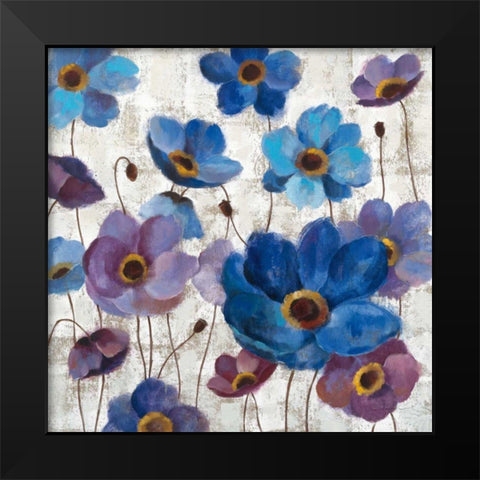 Bold Anemones I Black Modern Wood Framed Art Print by Vassileva, Silvia