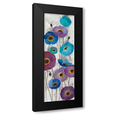 Bold Anemones Panel II Black Modern Wood Framed Art Print with Double Matting by Vassileva, Silvia
