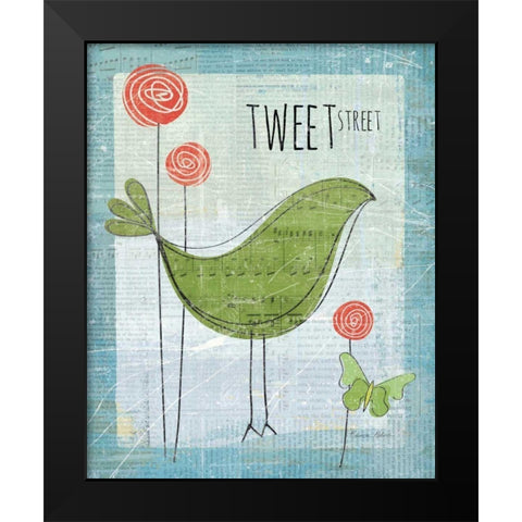 Tweet Street Black Modern Wood Framed Art Print by Aldrich, Belinda