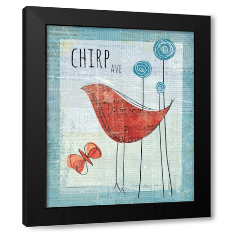 Chirp Ave Black Modern Wood Framed Art Print by Aldrich, Belinda