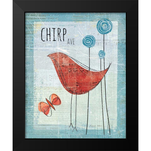 Chirp Ave Black Modern Wood Framed Art Print by Aldrich, Belinda