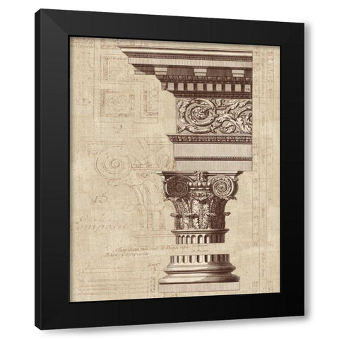 Architectural Rendering I Burlap Sepia Crop Black Modern Wood Framed Art Print by Wild Apple Portfolio
