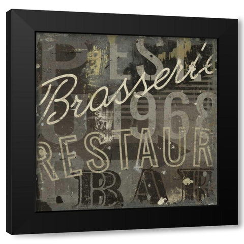 Restaurant Sign I Black Modern Wood Framed Art Print with Double Matting by Mullan, Michael
