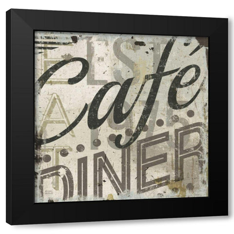Restaurant Sign II Black Modern Wood Framed Art Print by Mullan, Michael