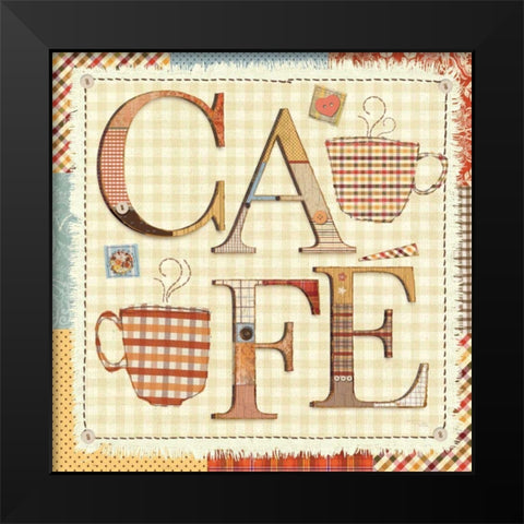 Patchwork Cafe I Black Modern Wood Framed Art Print by Pela Studio