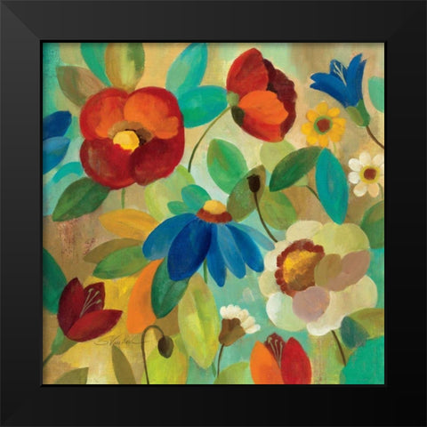 Summer Floral I Black Modern Wood Framed Art Print by Vassileva, Silvia