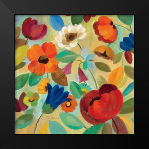 Summer Floral IV Black Modern Wood Framed Art Print by Vassileva, Silvia