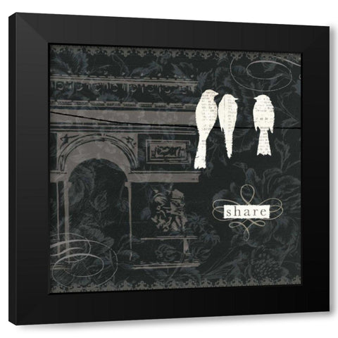 Love Paris II Black Modern Wood Framed Art Print by Adams, Emily