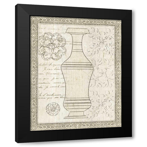 Restoration Period Urn I Black Modern Wood Framed Art Print by Wild Apple Portfolio