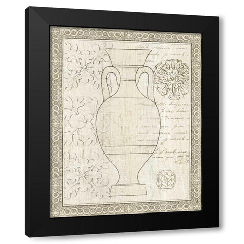 Restoration Period Urn II Black Modern Wood Framed Art Print by Wild Apple Portfolio