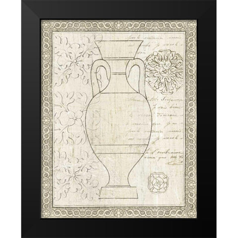 Restoration Period Urn II Black Modern Wood Framed Art Print by Wild Apple Portfolio