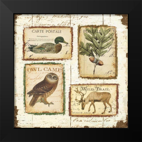 Lodge Memories I Black Modern Wood Framed Art Print by Pela