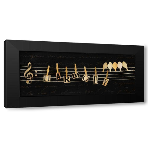 Birds Harmony I Black Modern Wood Framed Art Print by Pela