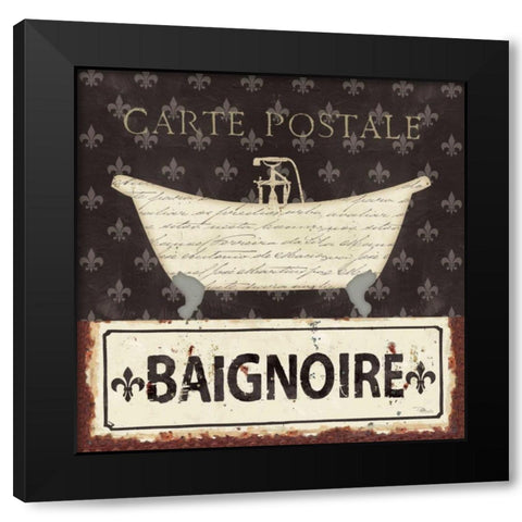 Vintage Bath V Black Modern Wood Framed Art Print with Double Matting by Pela Studio