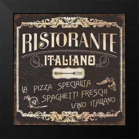 Italian Cuisine I Black Modern Wood Framed Art Print by Pela Studio