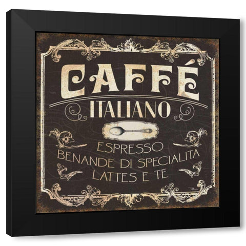 Italian Cuisine II Black Modern Wood Framed Art Print by Pela Studio