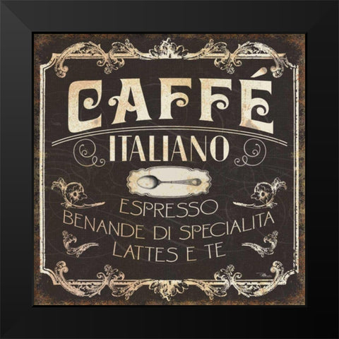 Italian Cuisine II Black Modern Wood Framed Art Print by Pela Studio
