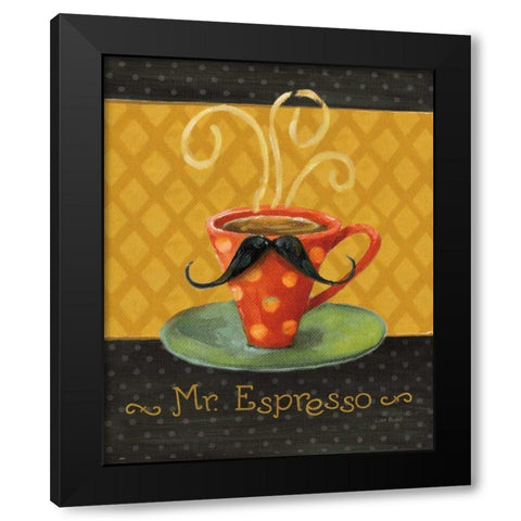 Cafe Moustache III Black Modern Wood Framed Art Print with Double Matting by Audit, Lisa