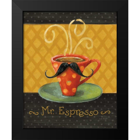 Cafe Moustache III Black Modern Wood Framed Art Print by Audit, Lisa