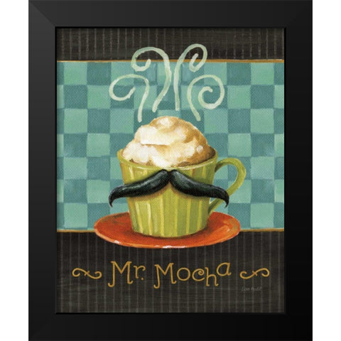 Cafe Moustache V Black Modern Wood Framed Art Print by Audit, Lisa