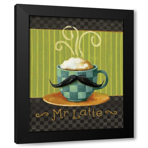 Cafe Moustache VI Black Modern Wood Framed Art Print with Double Matting by Audit, Lisa