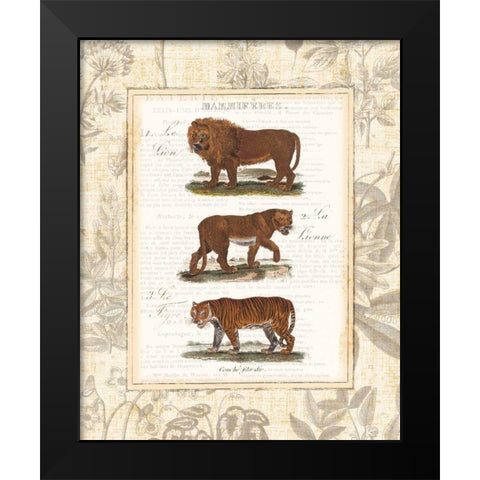 African Animals IV Black Modern Wood Framed Art Print by Wild Apple Portfolio