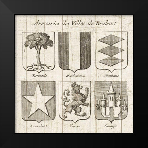 Restoration Period French Armory I Black Modern Wood Framed Art Print by Wild Apple Portfolio