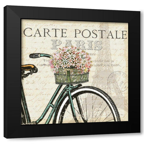 Paris Ride I Black Modern Wood Framed Art Print by Pela Studio